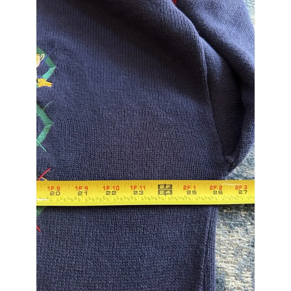 Vintage Golden Bear~Jack Nicklaus Embroidered Golf Sweater Cotton Made In USA XL